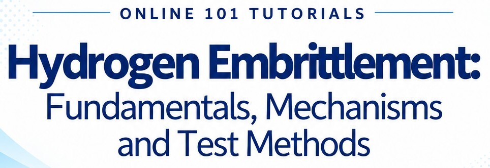 Online 101 Tutorial : Hydrogen Embrittlement: Fundamentals, Mechanisms and Test Methods